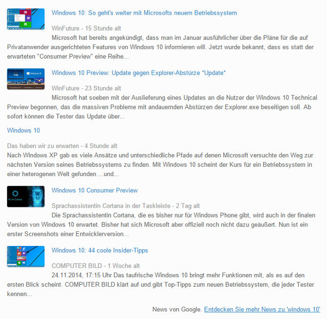 Simple Google News DE Screenshot Simple Google News DE Screenshot