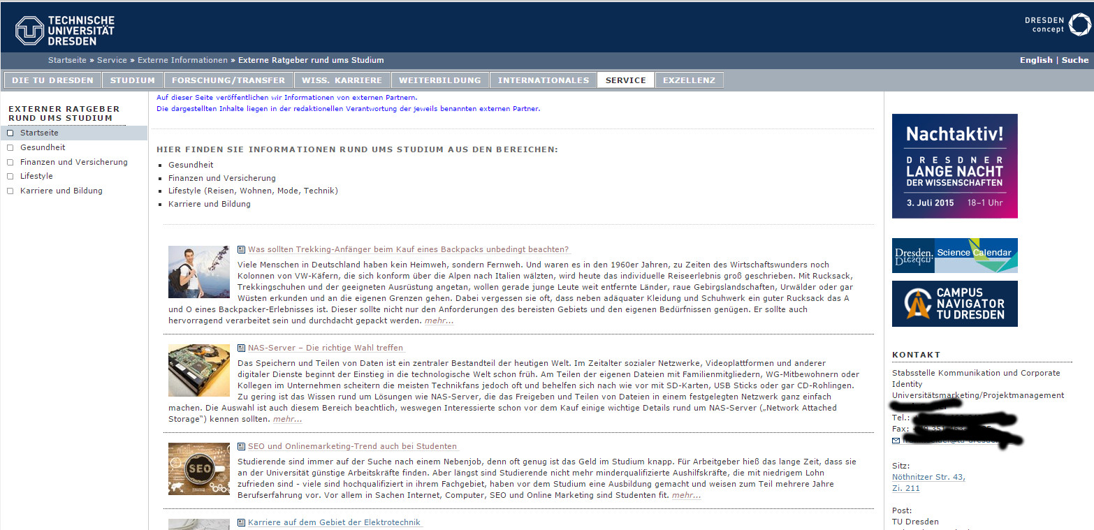 Uni-Ratgeber-Blog als Linkschleuder Uni-Ratgeber-Blog als Linkschleuder