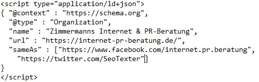 korrekter JSON-LD Code